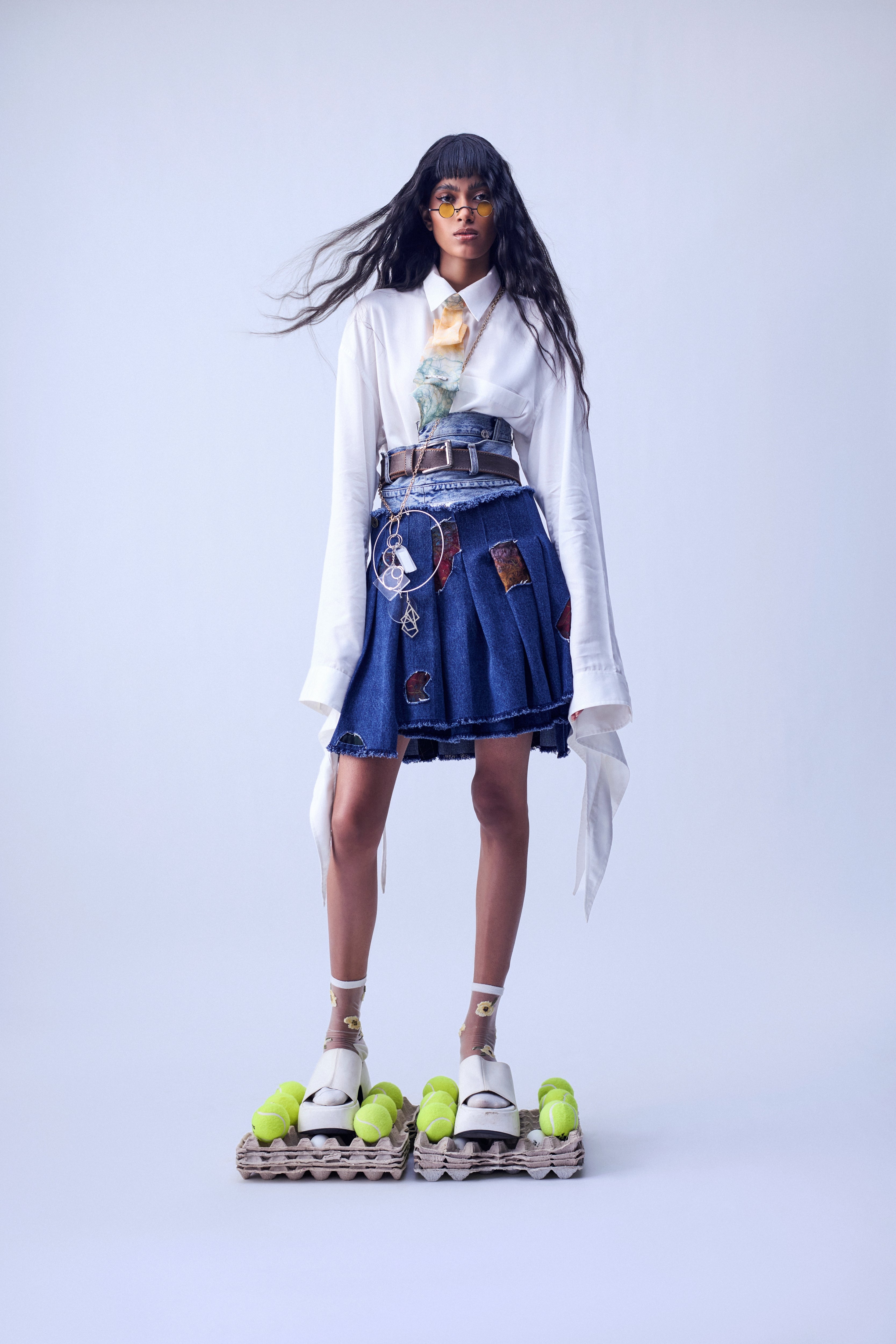 DENIM WRAP AROUND SKIRT