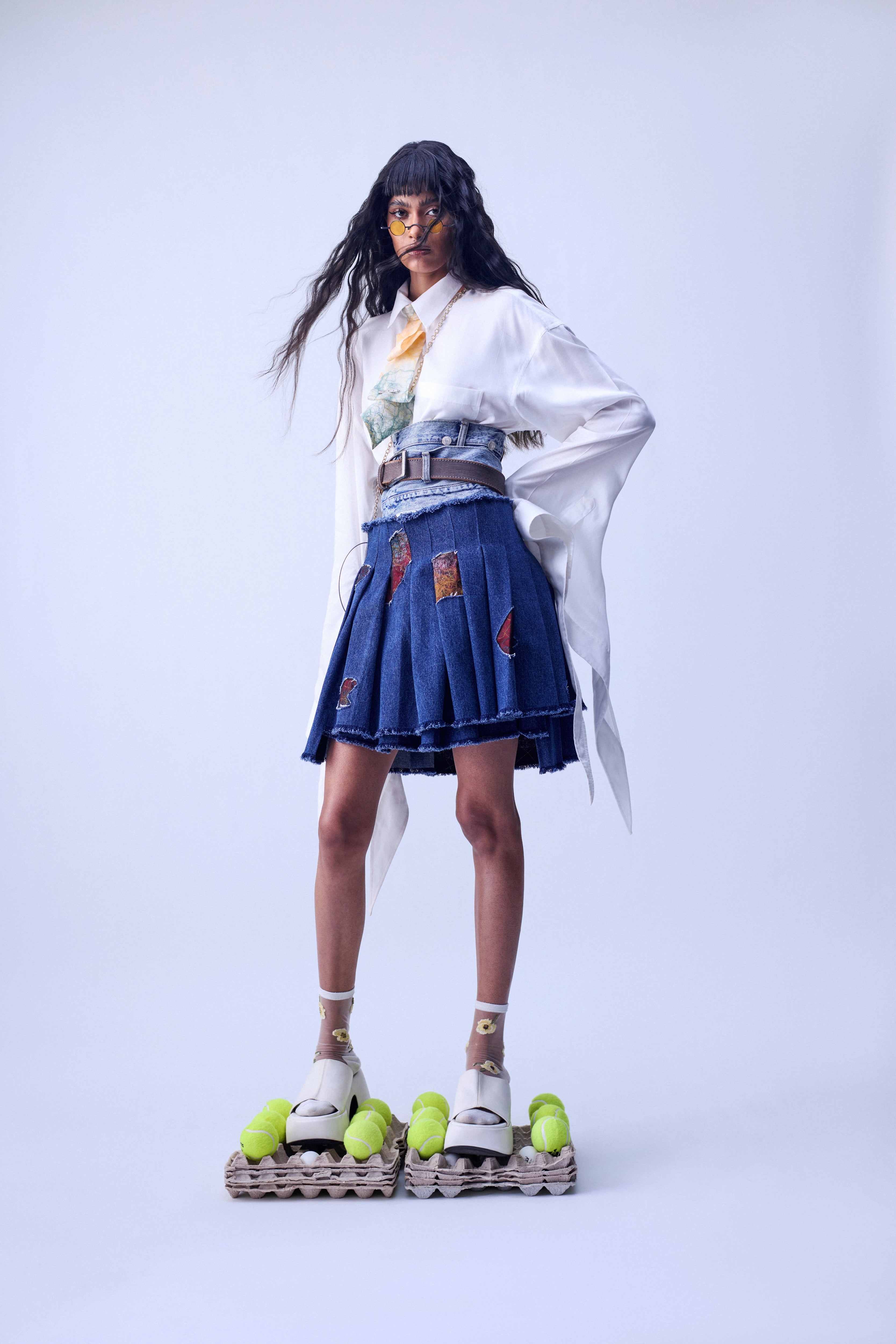 DENIM WRAP AROUND SKIRT