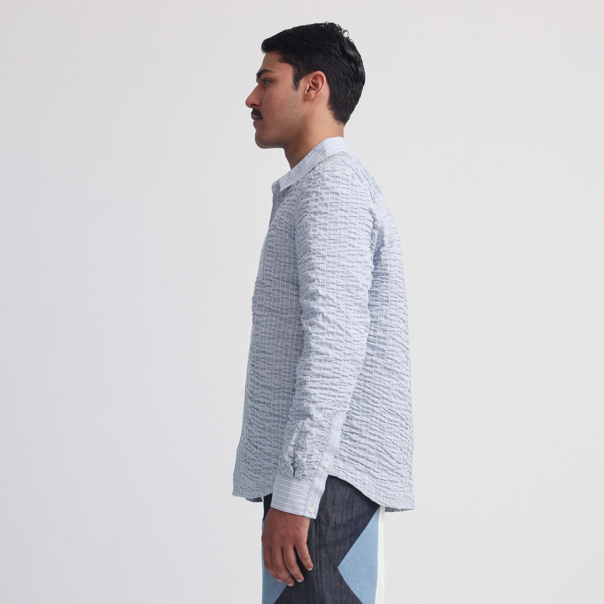 Actin Wrinkled Stripe Shirt