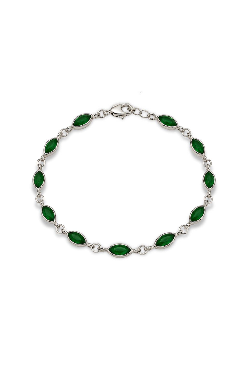 Green Gemstone Bracelet (925 Silver)