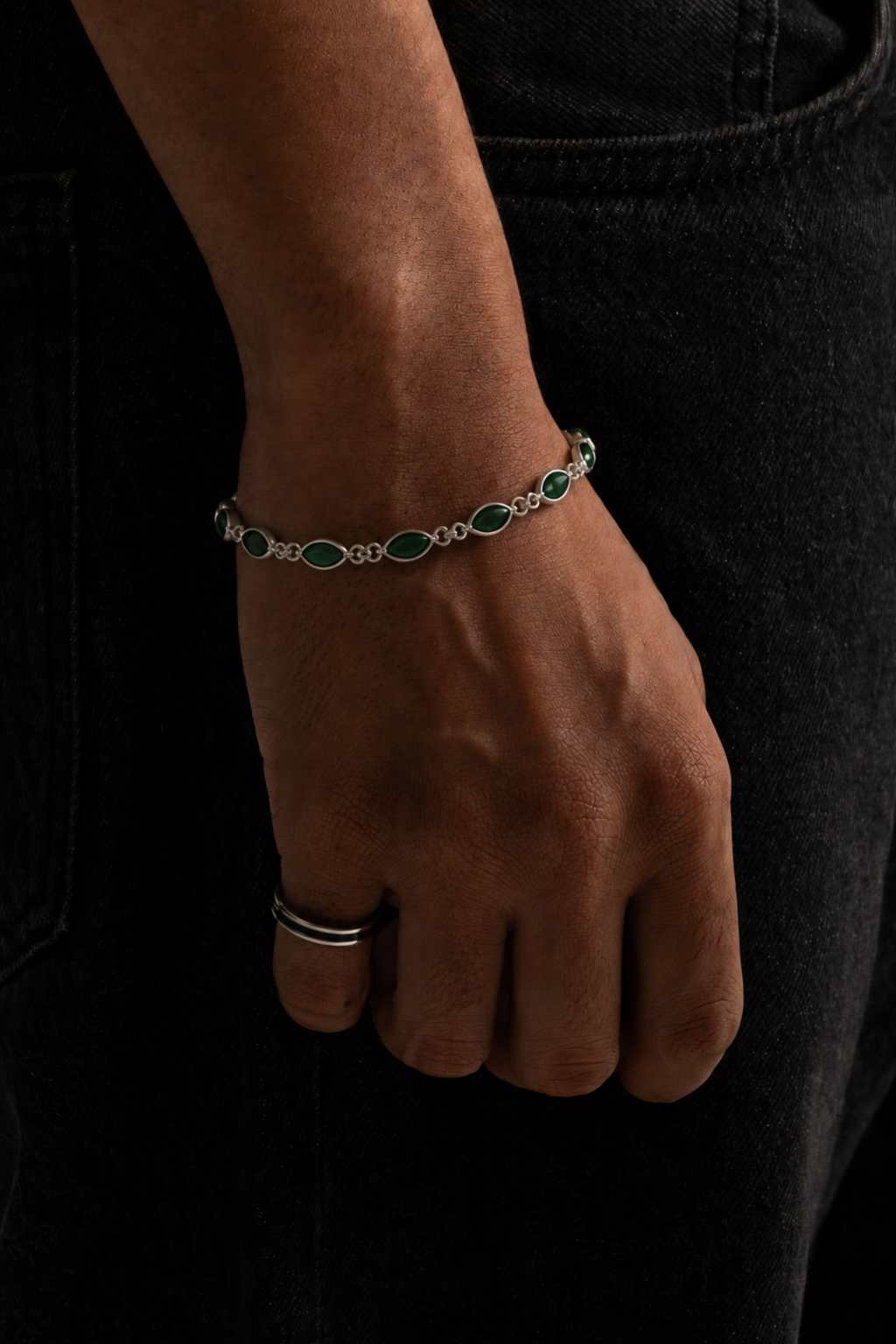 Green Gemstone Bracelet (925 Silver)