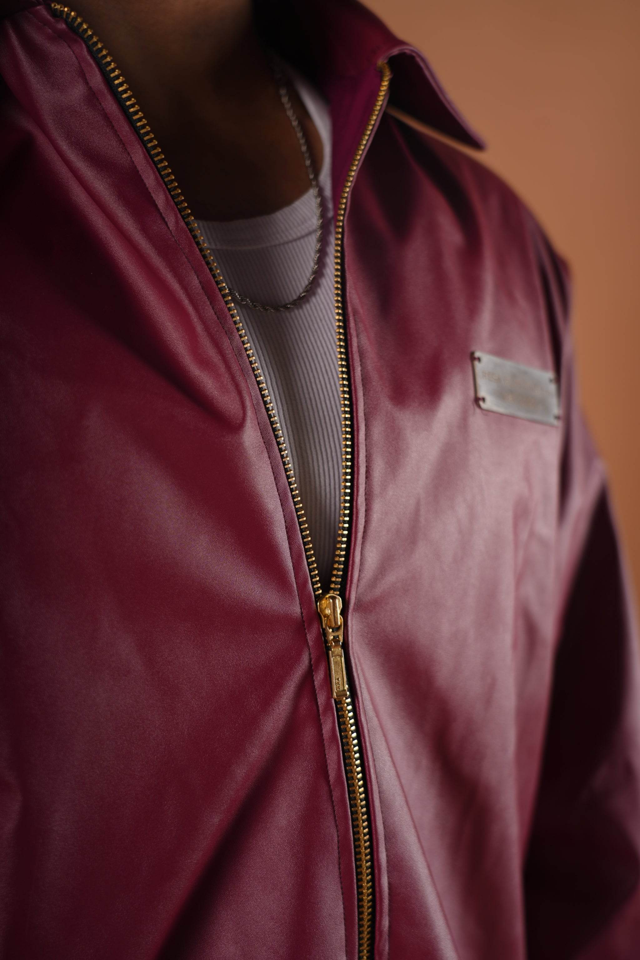 Leather Buttoned Jacket - resaclothing