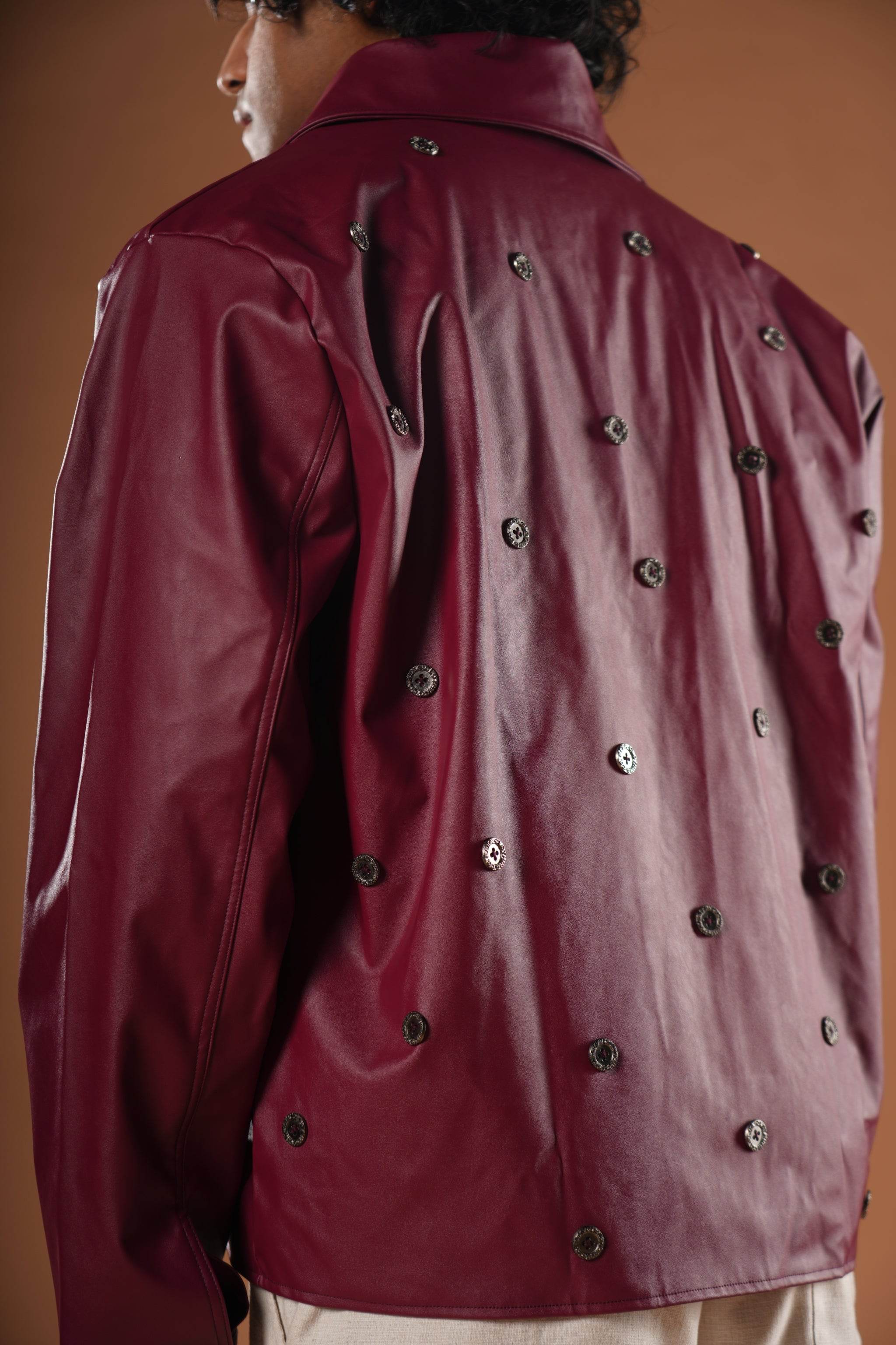 Leather Buttoned Jacket - resaclothing
