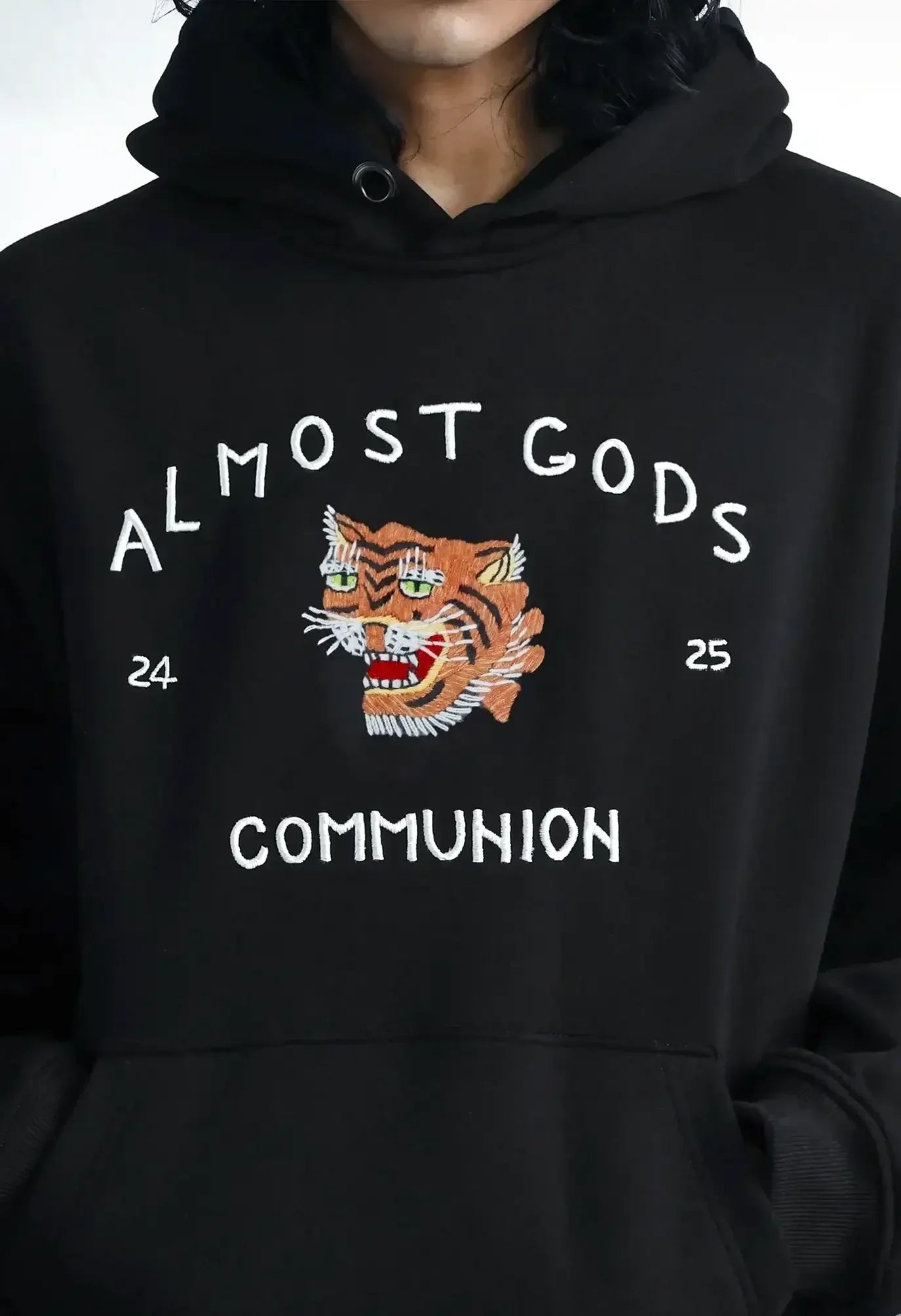 Saigon Hand Embroidered Hoodie In Black