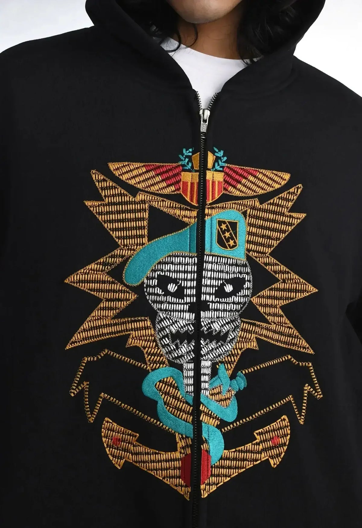 Insignia Embroidered Zip Hoodie