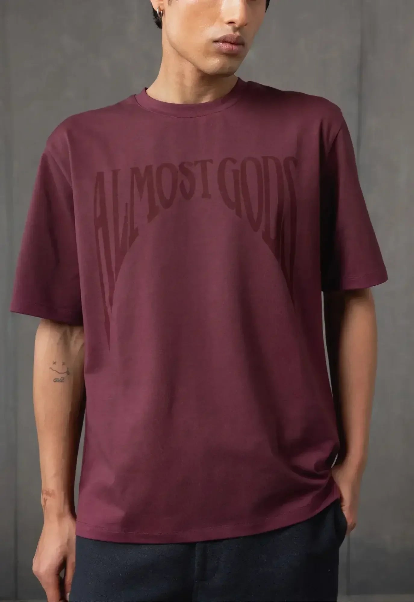 Gothic Relaxed Tee in Plum
