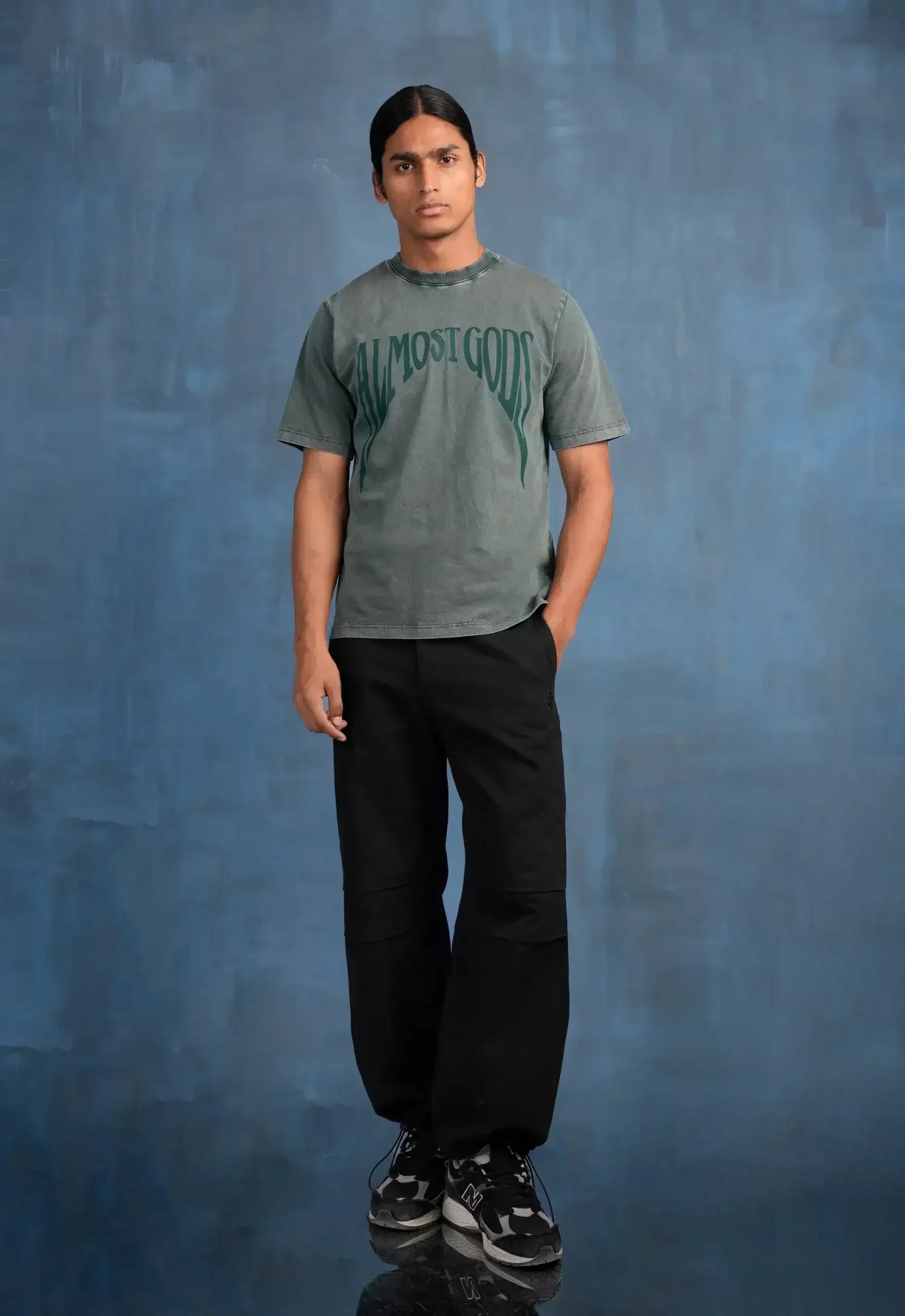 Stonewashed Gothic Regular Tee In Pine