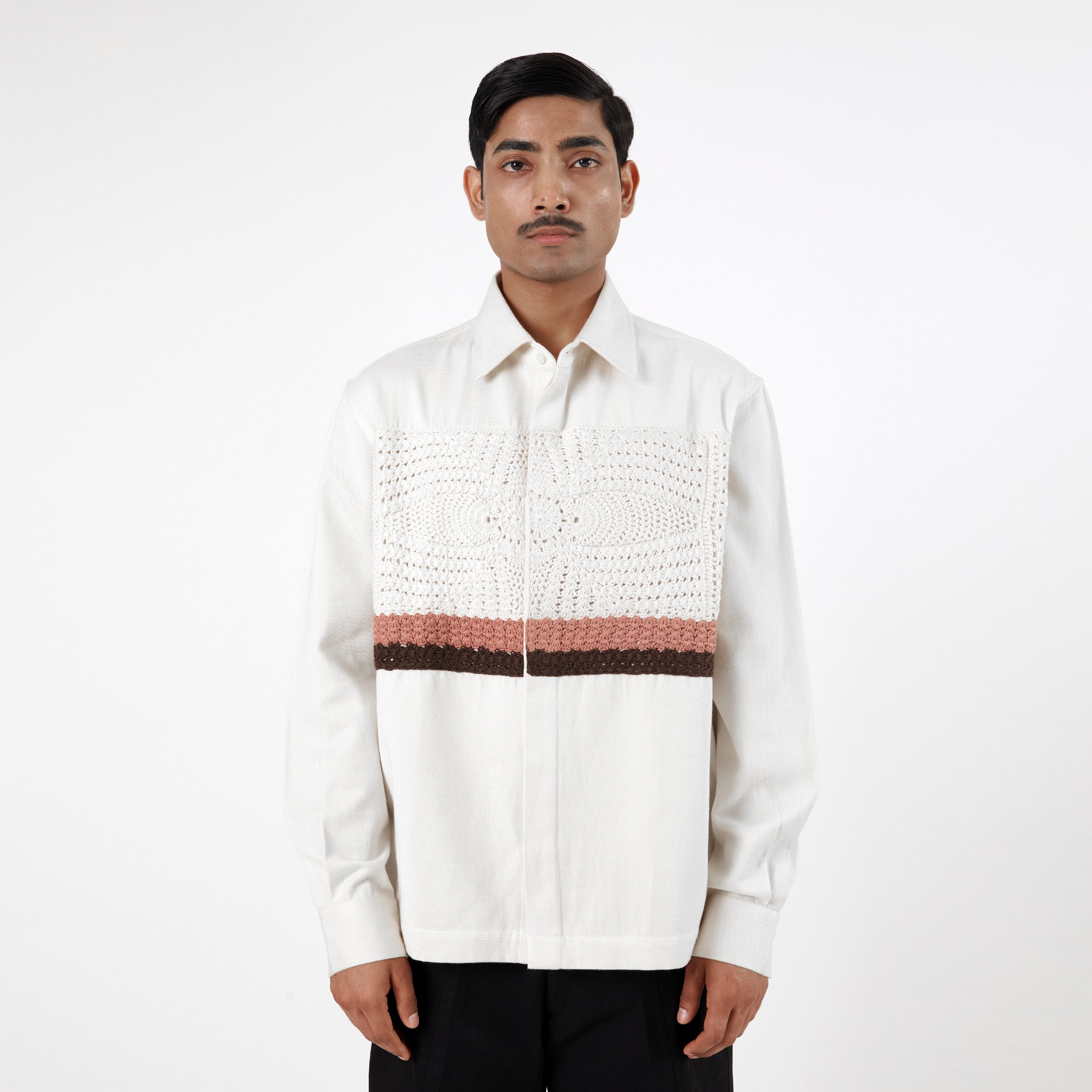 Crochet Applique Shirt- OW