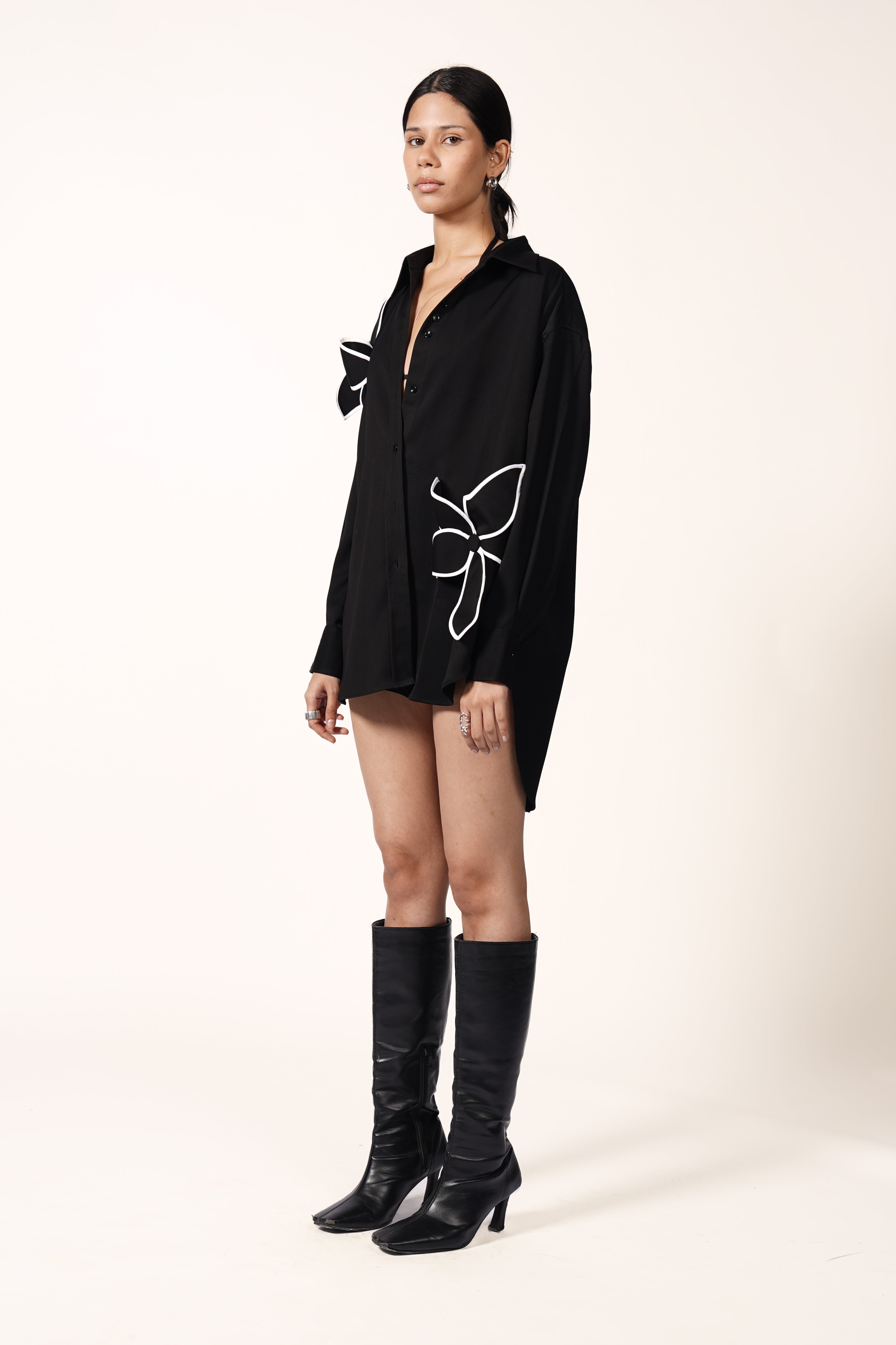 FLOWER SHIRT IN BLACK