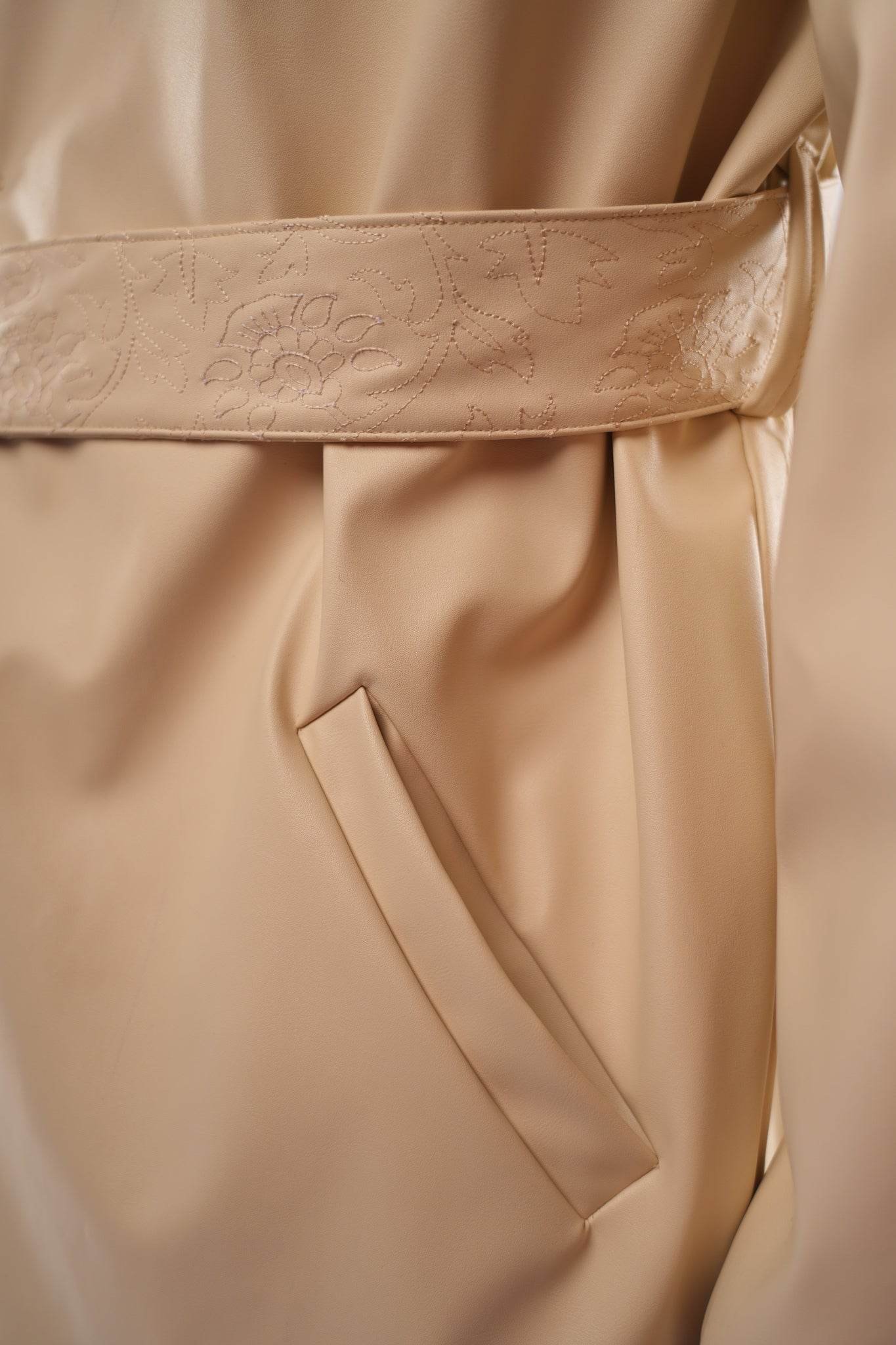 Revival Off White Leather Trench - resaclothing