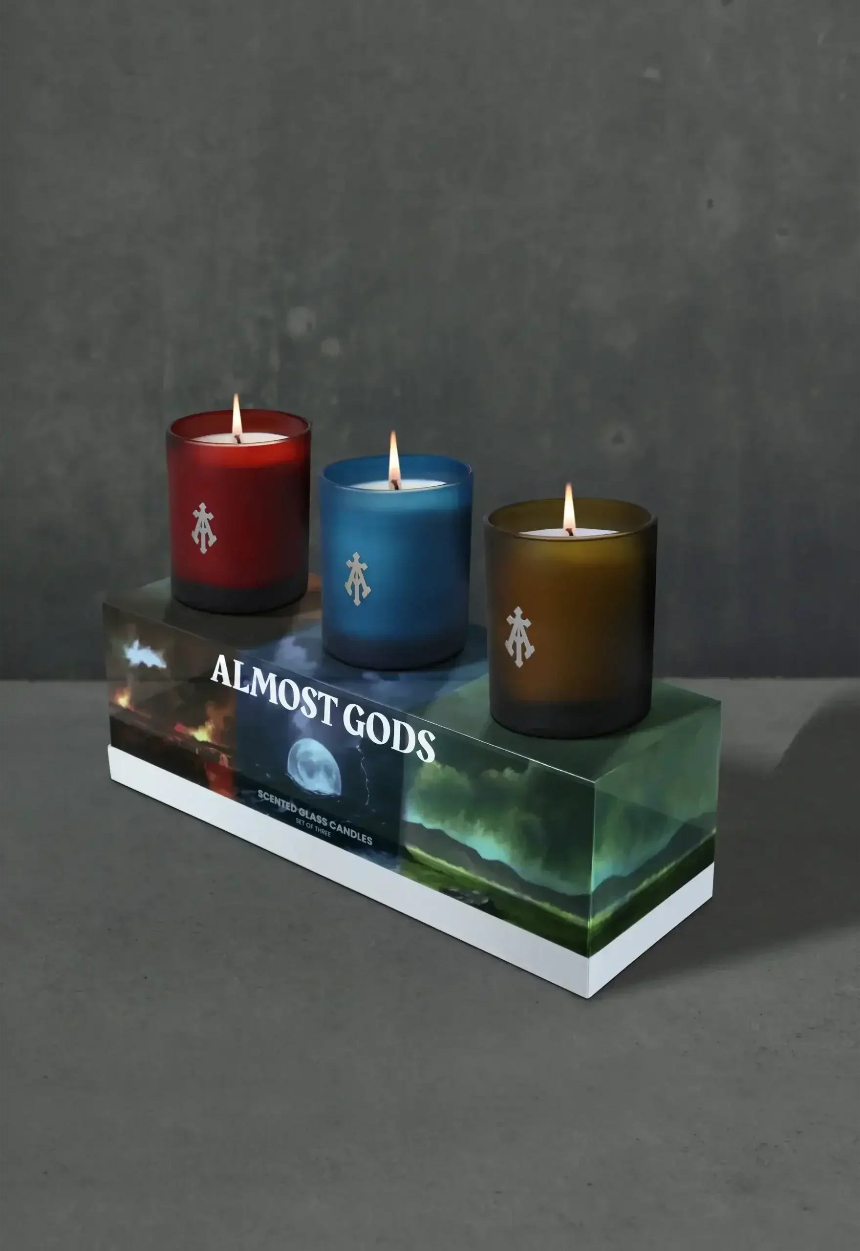 Glass Candles - Set of 3