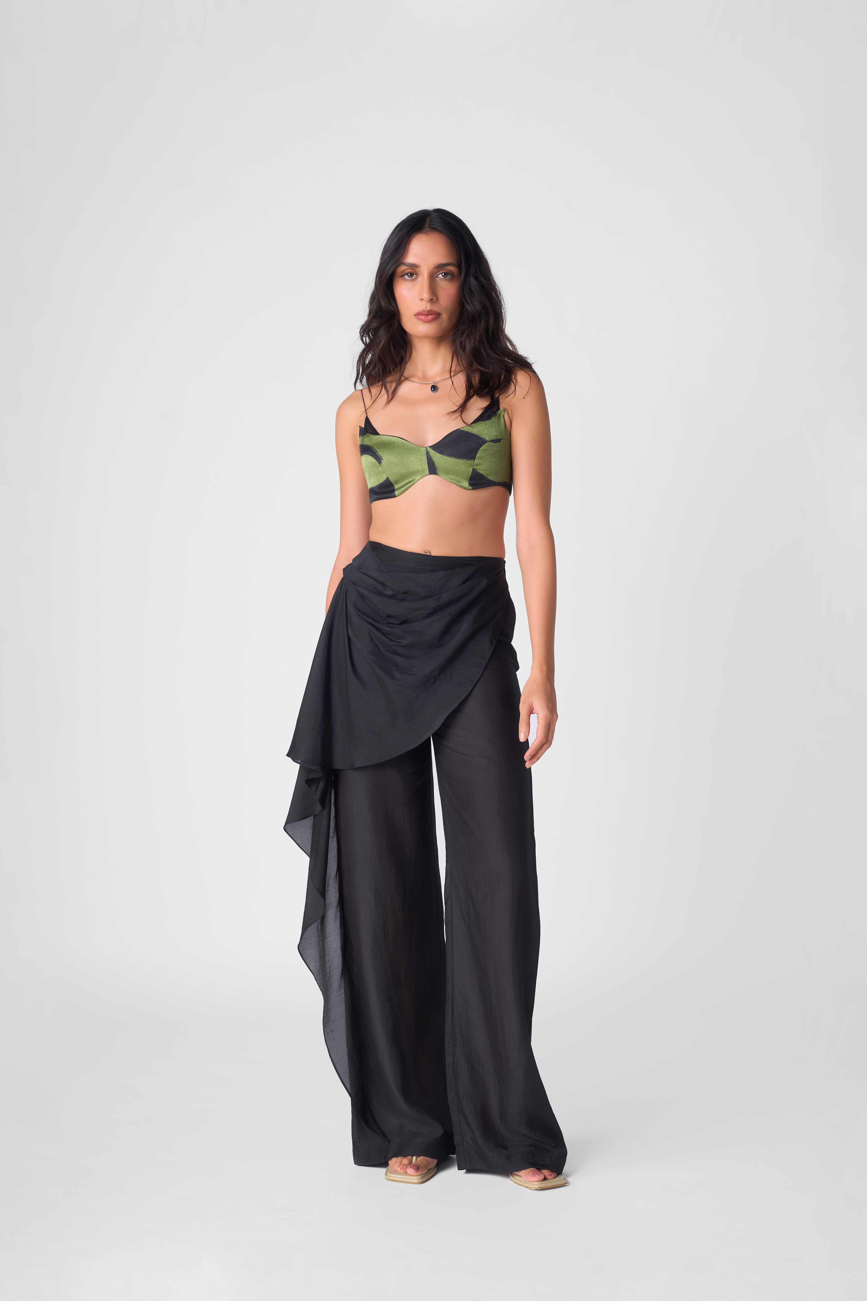 DRAPED SHEER PANTS