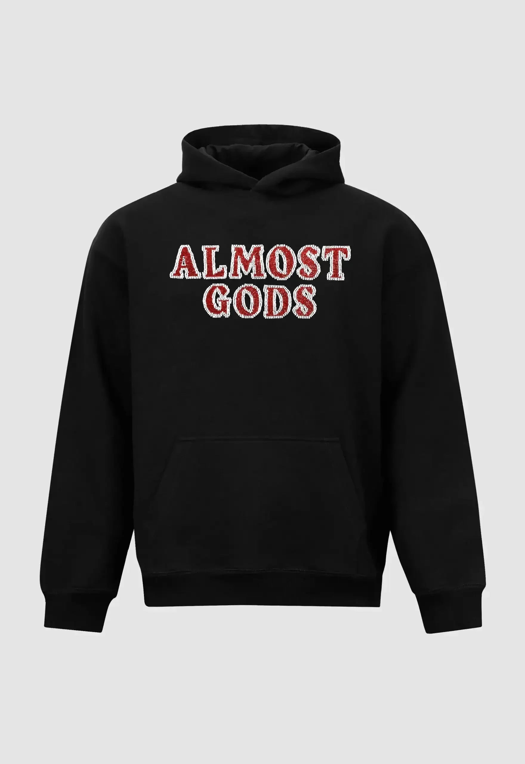 Hand Embroidered Kardana Logo Hoodie In Black