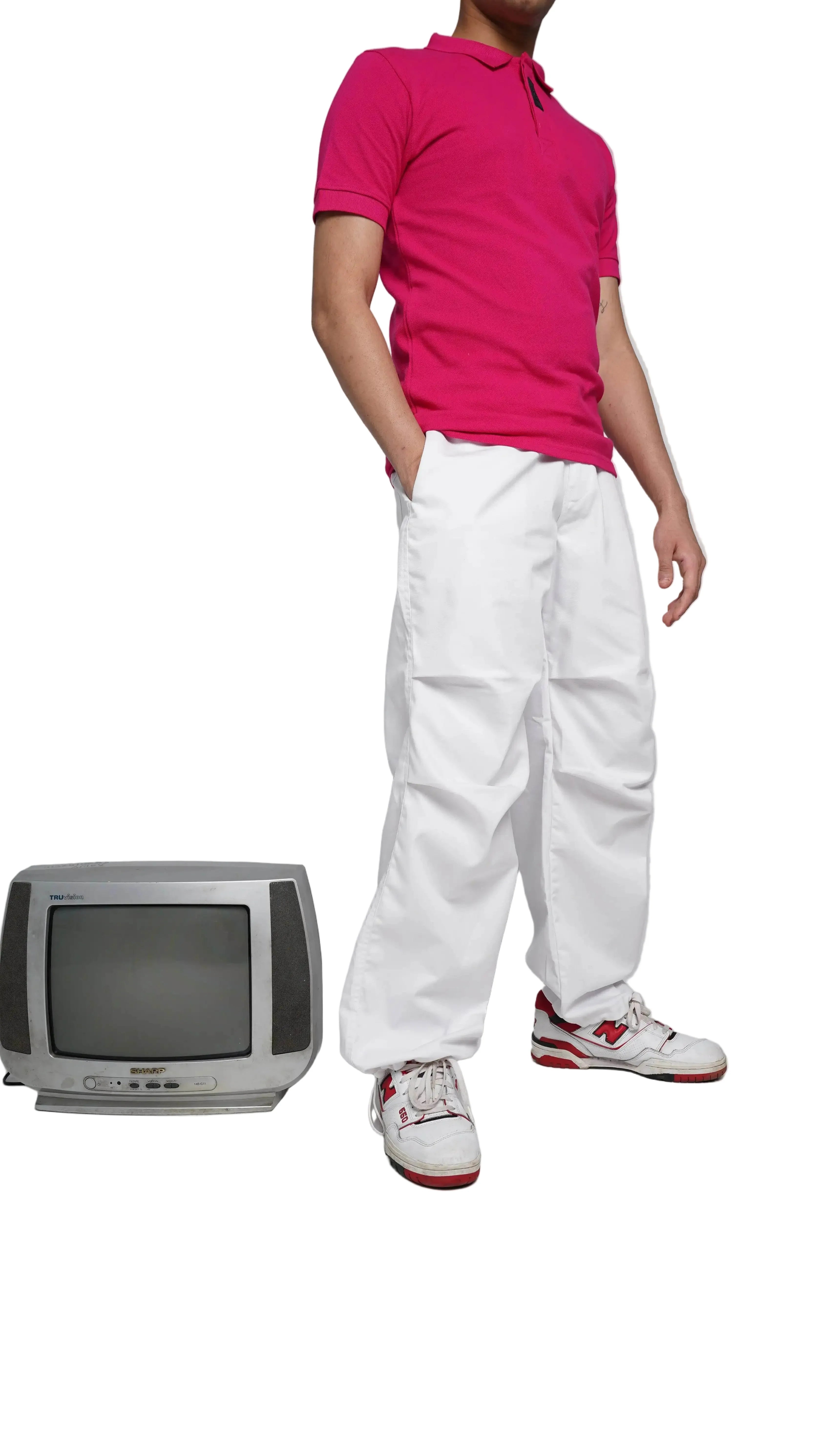 White Parachute Pants - resaclothing