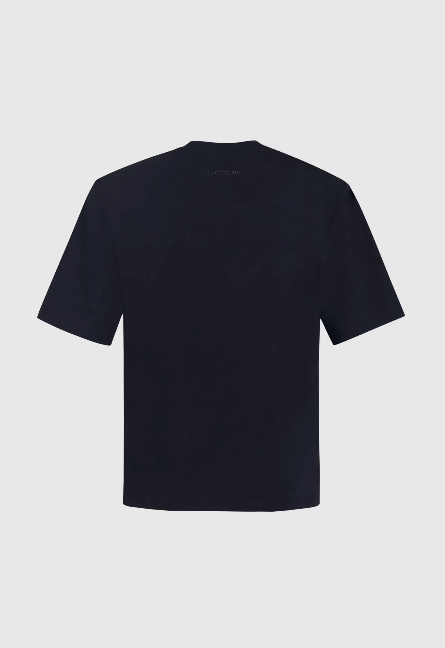 Alpha Cross Embroidered Boxy Tee in Navy