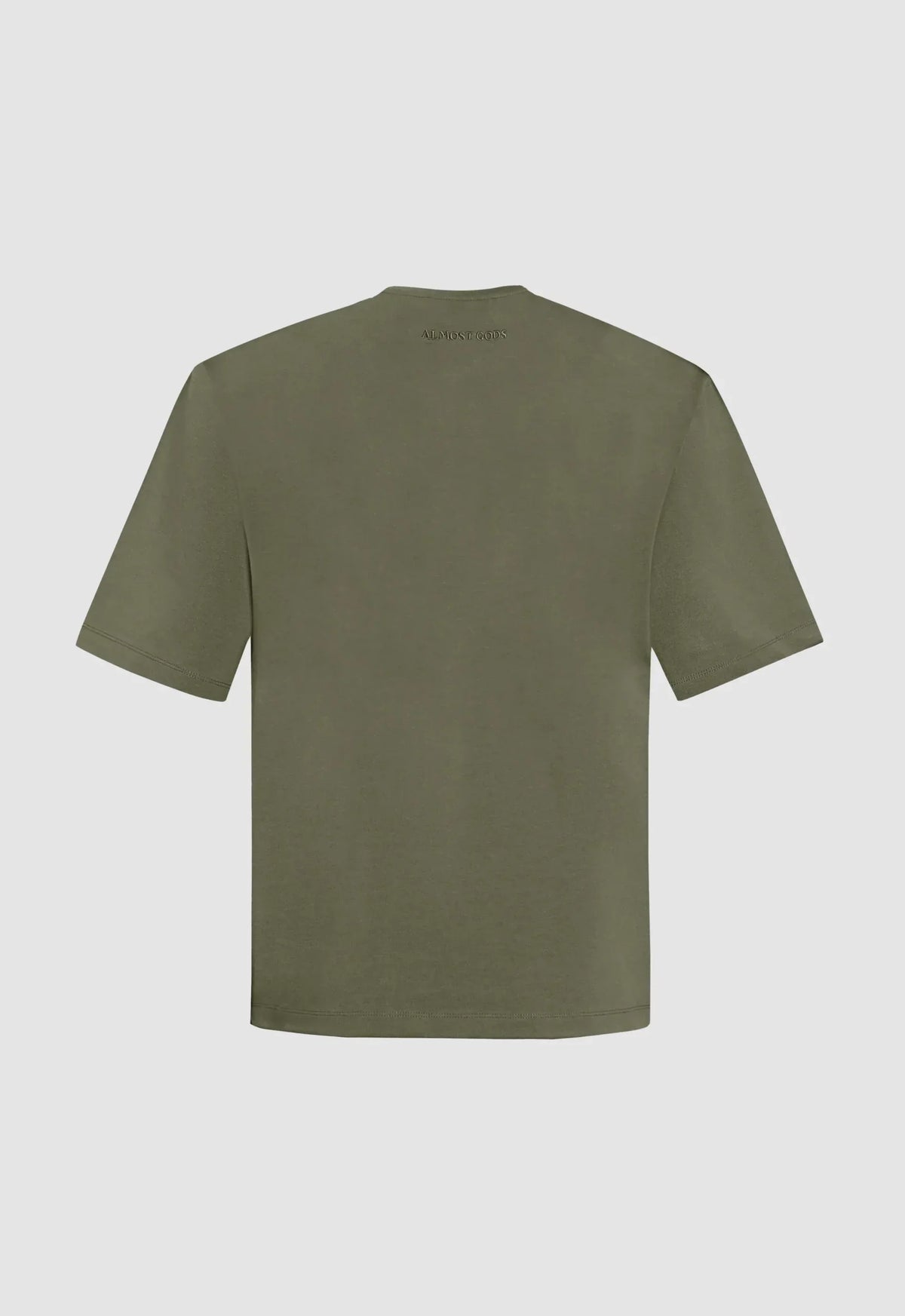 Alpha Cross Embroidered Boxy Tee in Olive