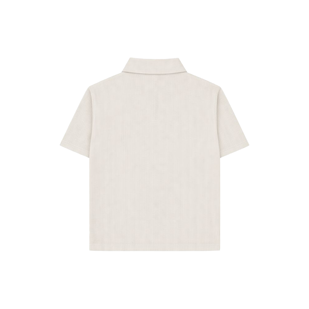 Cream Half Sleeves Quarter Zip