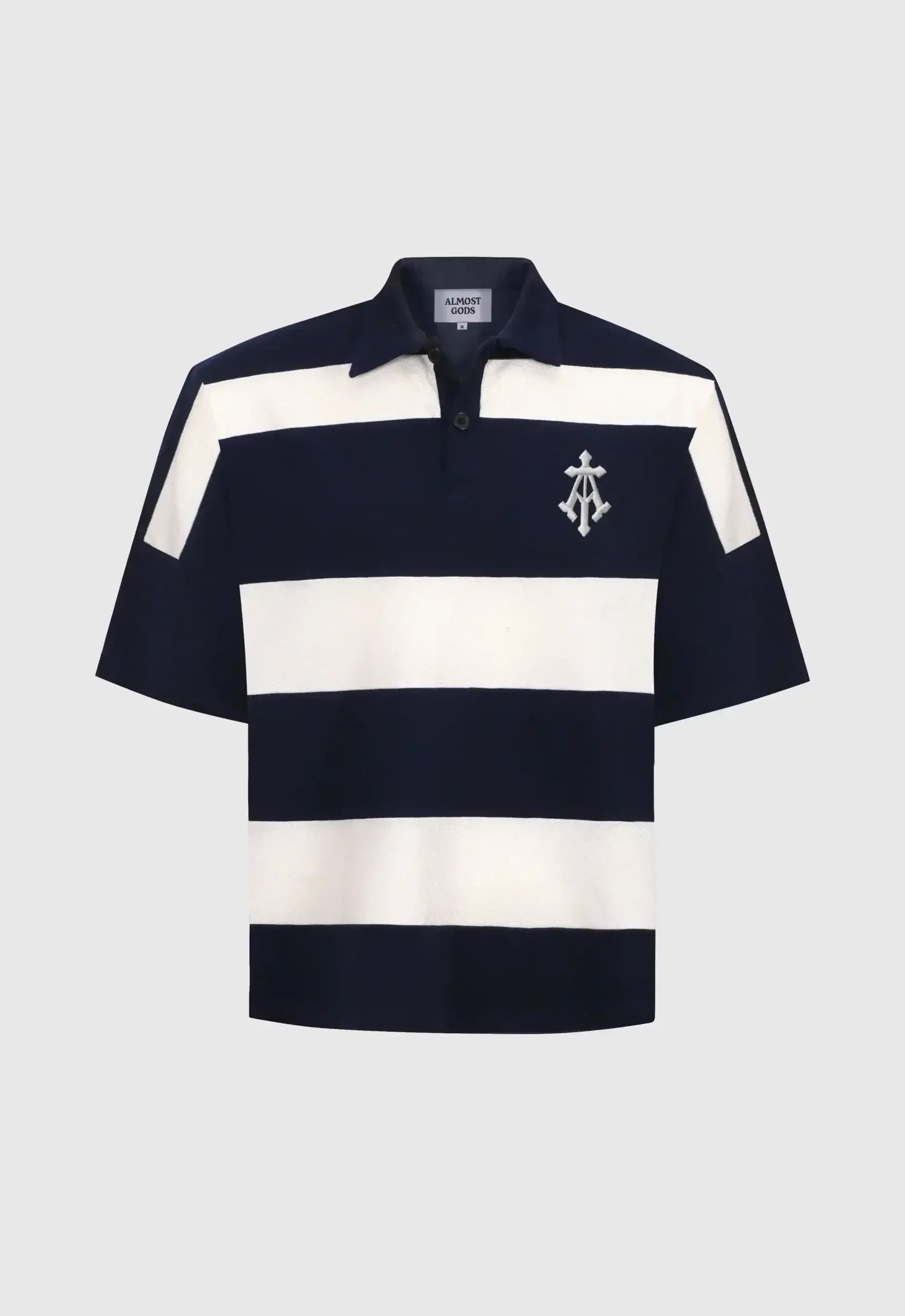 Woven Striped Boxy Polo