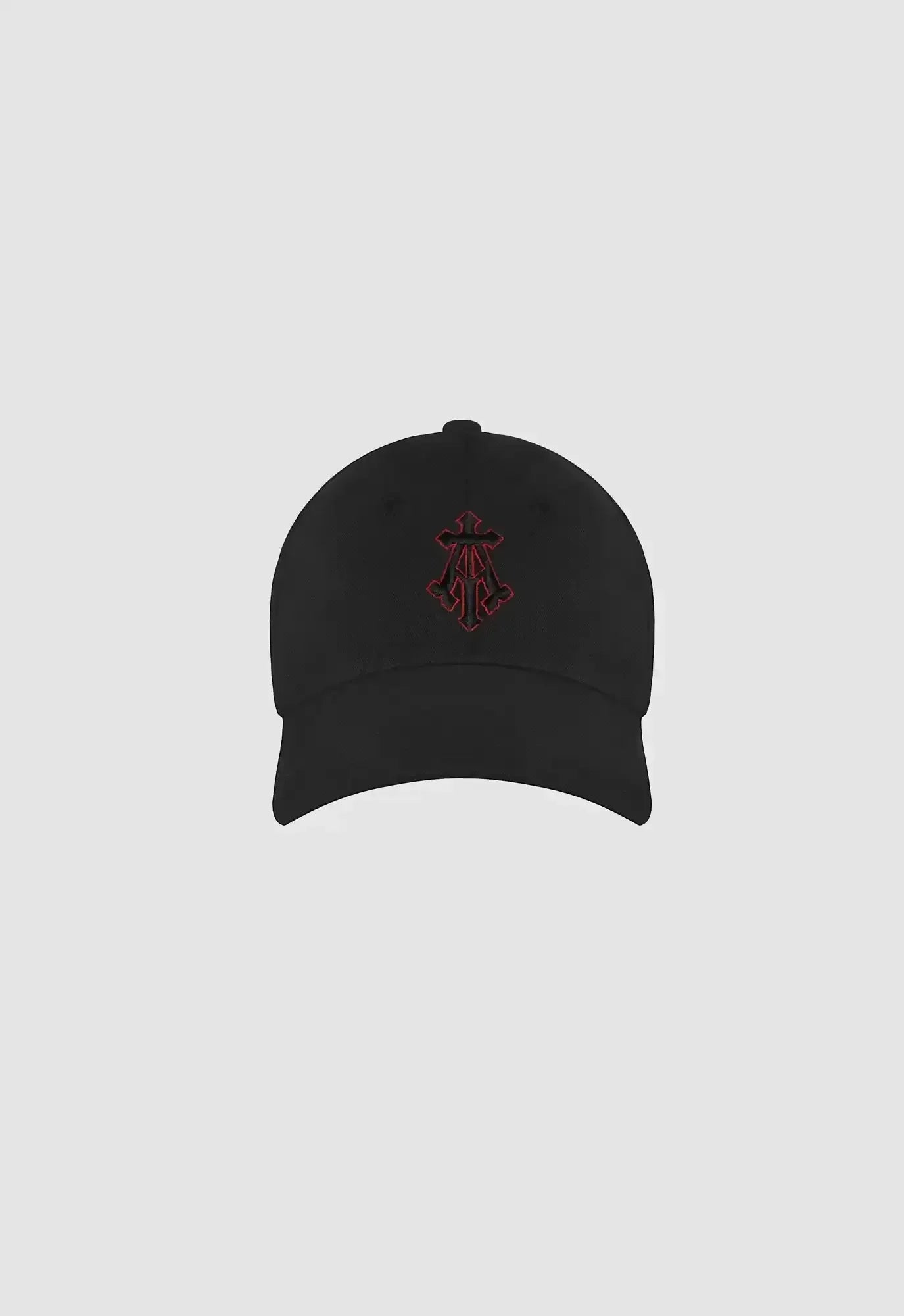 Alpha Cross Embroidered Cap in Black