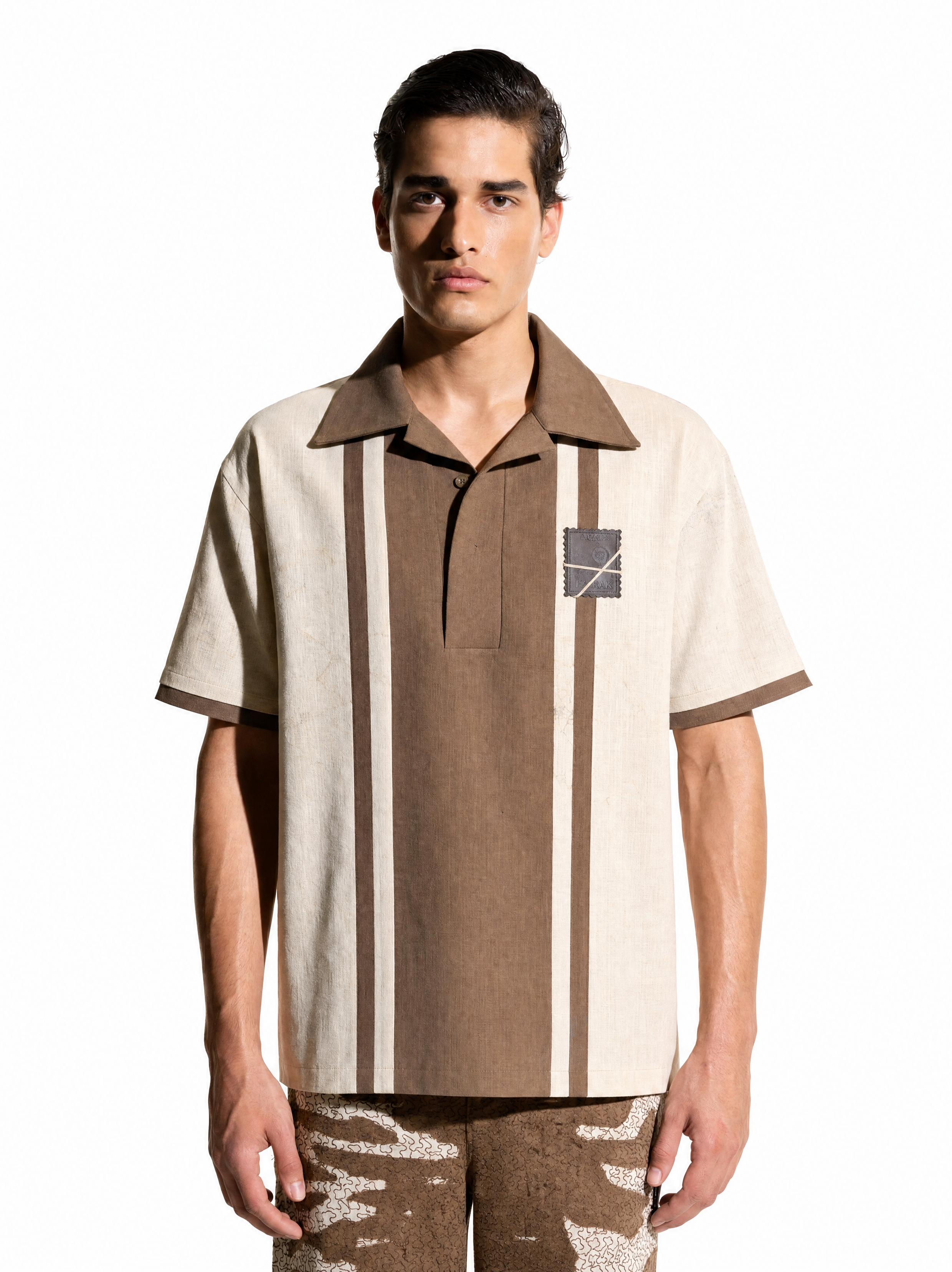Stripe Beige Polo Shirt