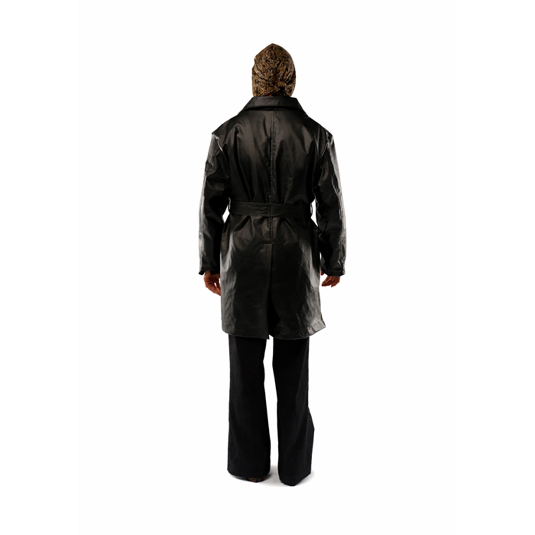 Revival Black Leather Trench