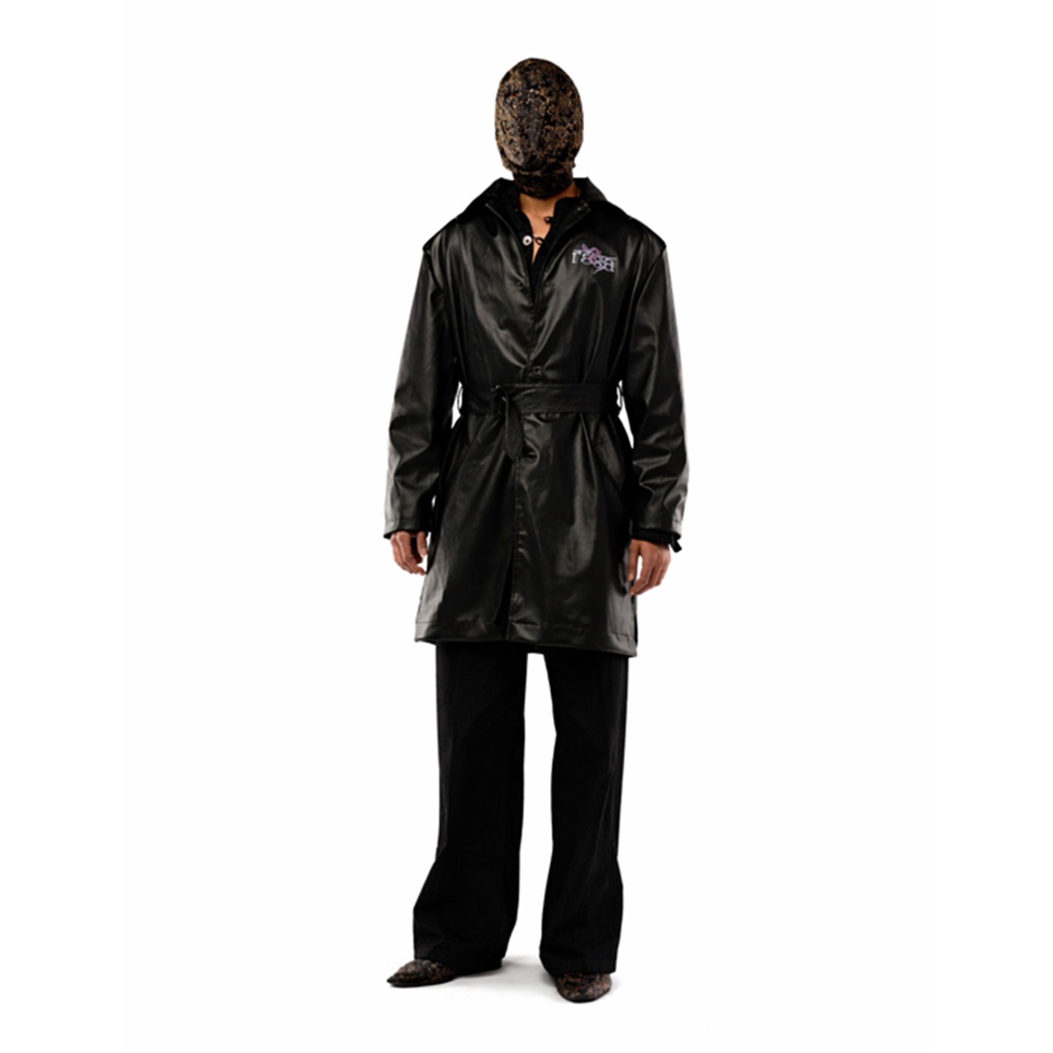 Revival Black Leather Trench