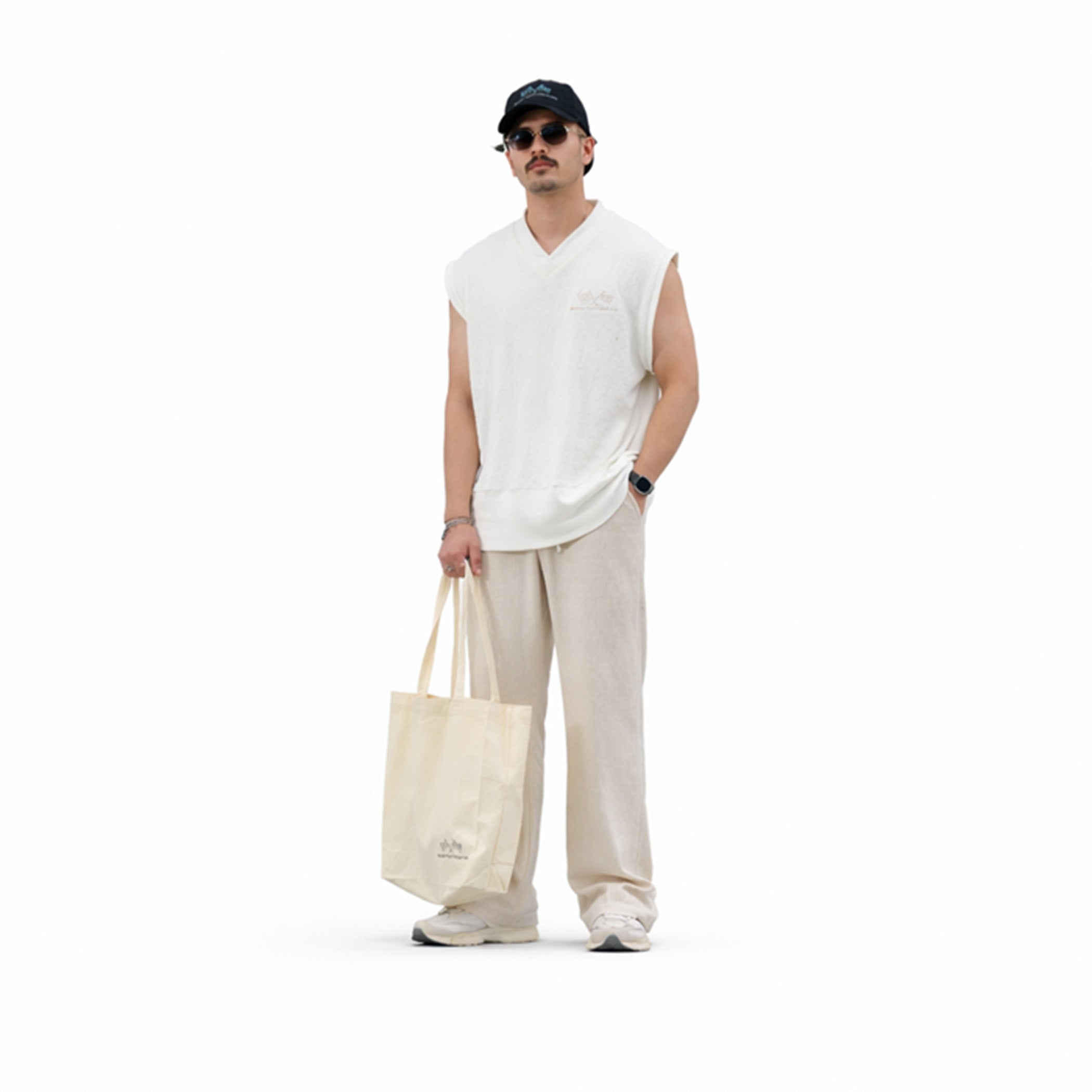 TAS White Knit Vest